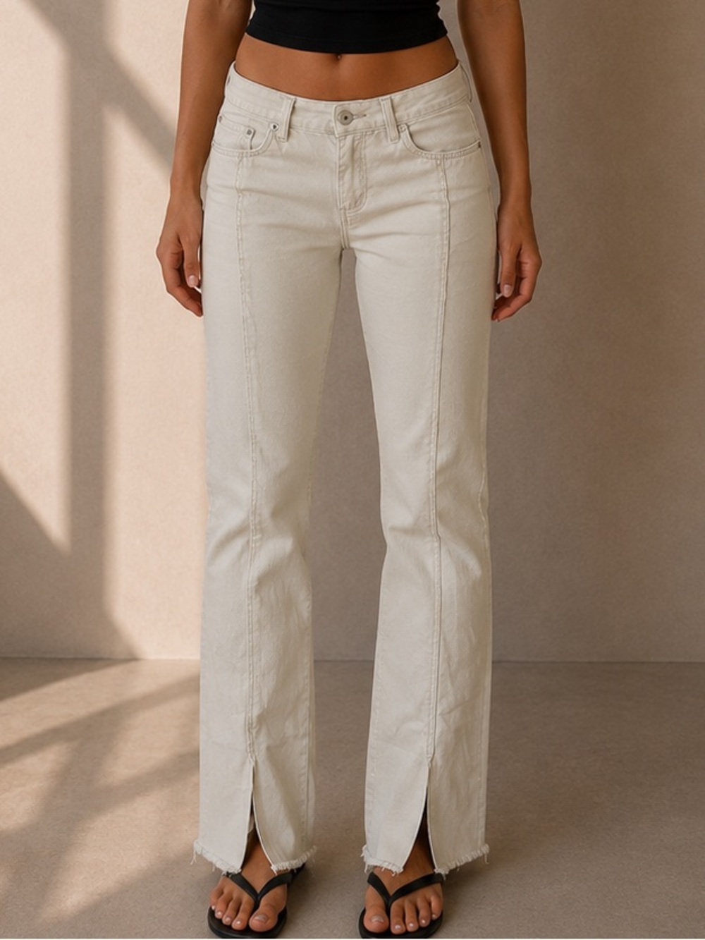Vintage Guess Creme Straight Leg Jeans